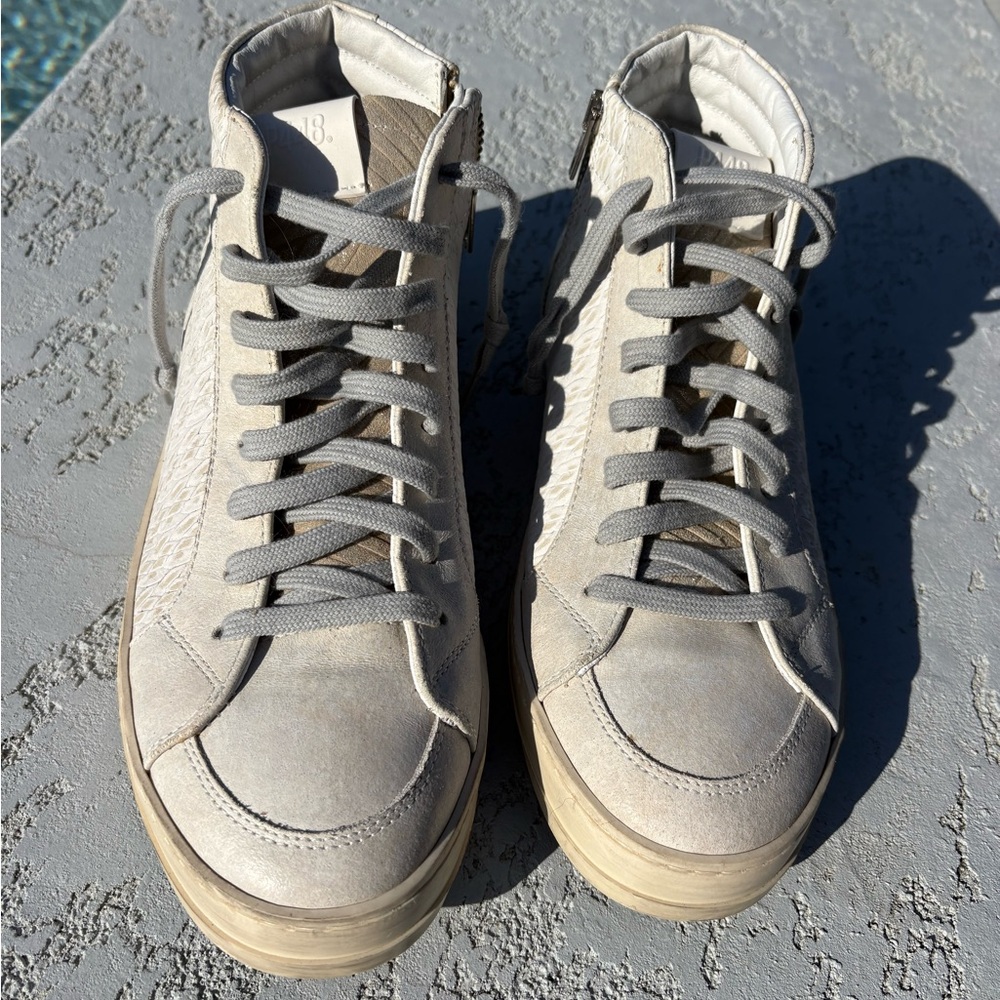 P448 Gray /Cream High-Top Sneakers